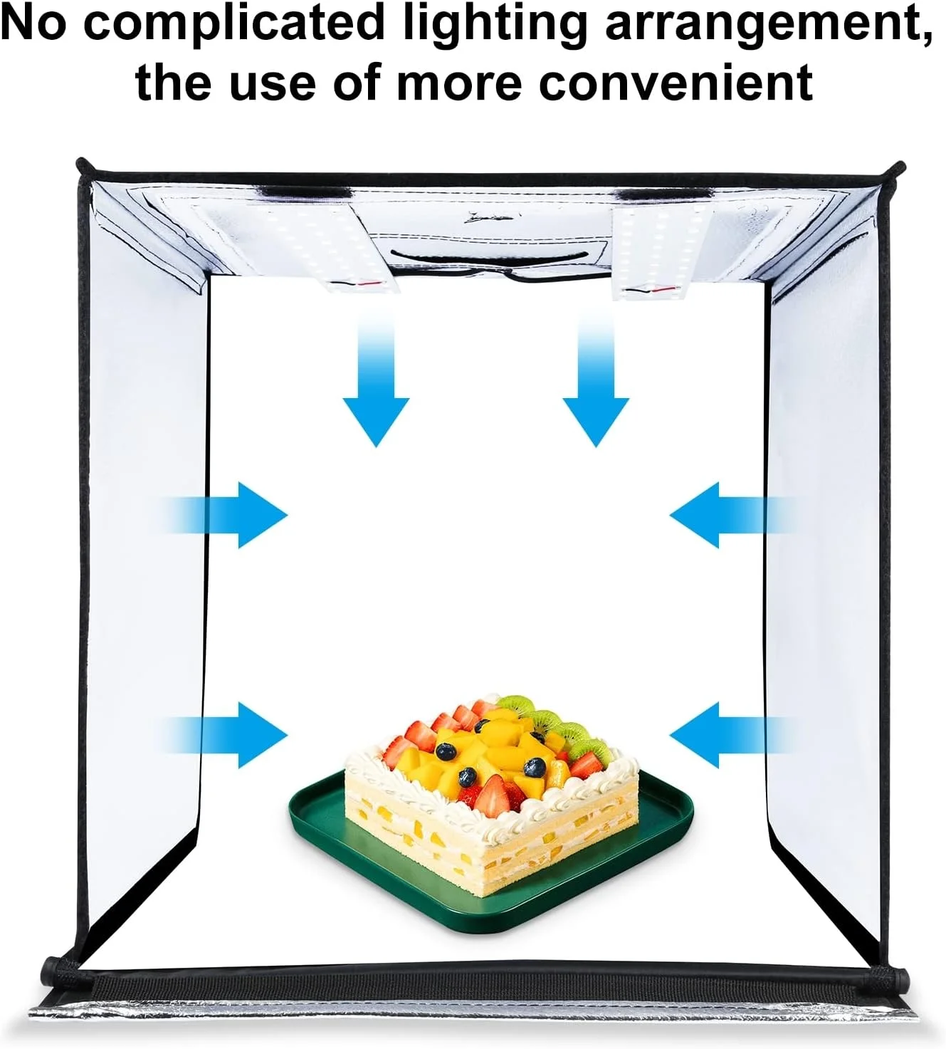 جعبه نور عکاسی 60 سانتی متری بزرگ با 120 مهره LED، CRI >95، کیت چادر عکاسی قابل حمل حرفه ای با 6 پس زمینه رنگی برای عکاسی محصول (60 سانتی متر / 24 اینچ)