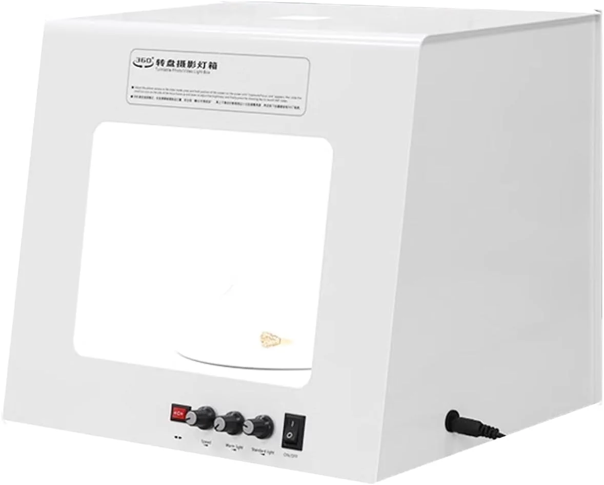 جعبه نور استودیویی حرفه ای عکاسی، چادر نور قابل تنظیم دمای رنگ 3000K-5500K، با صفحه گردان، برای جواهرات