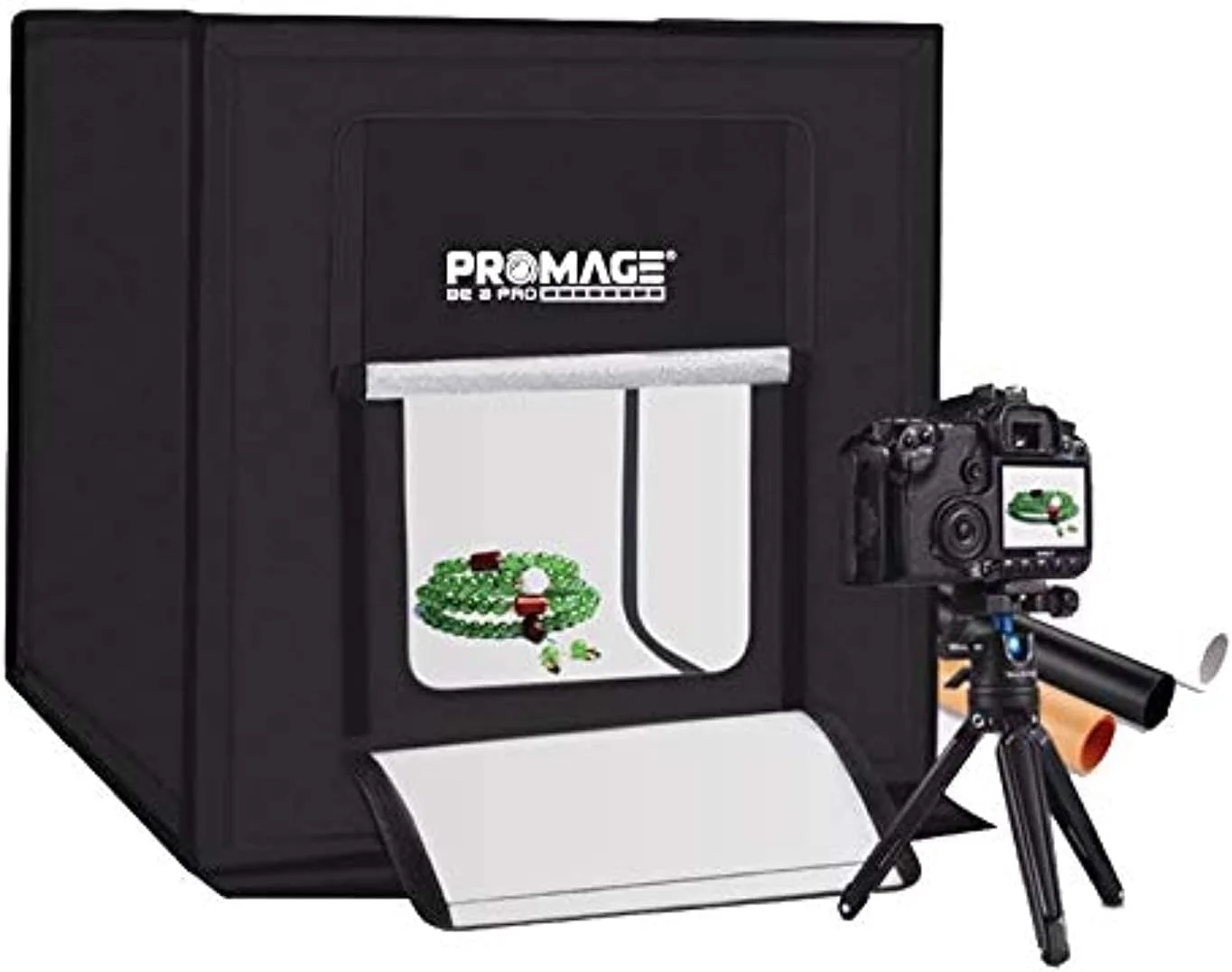 جعبه نور عکاسی حرفه ای PROMAGE مدل PB05 – ابعاد 40 * 40 سانتی متر PM440 به همراه کیت نور استودیویی با قابلیت تنظیم روشنایی