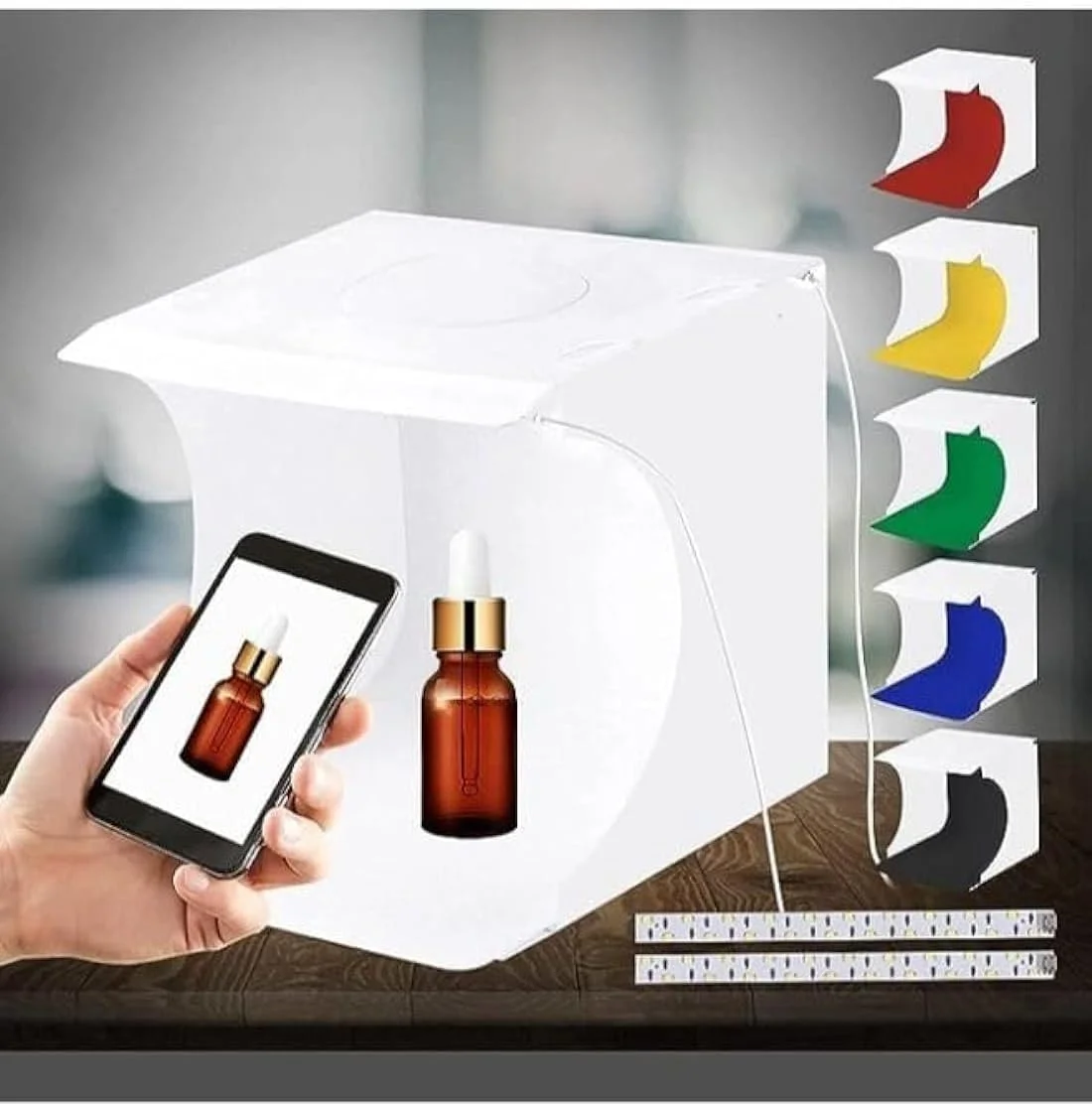 جعبه استودیویی عکسبرداری قابل حمل 40 سانتی متری با نور چند رنگ