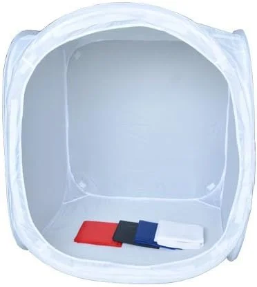 چادر نور جعبه نور استودیویی قابل حمل Ruittos Bestshoot 24 اینچی با 4 پس زمینه رنگی (قرمز، آبی تیره، مشکی، سفید) برای عکاسی در فضای داخلی و خارجی