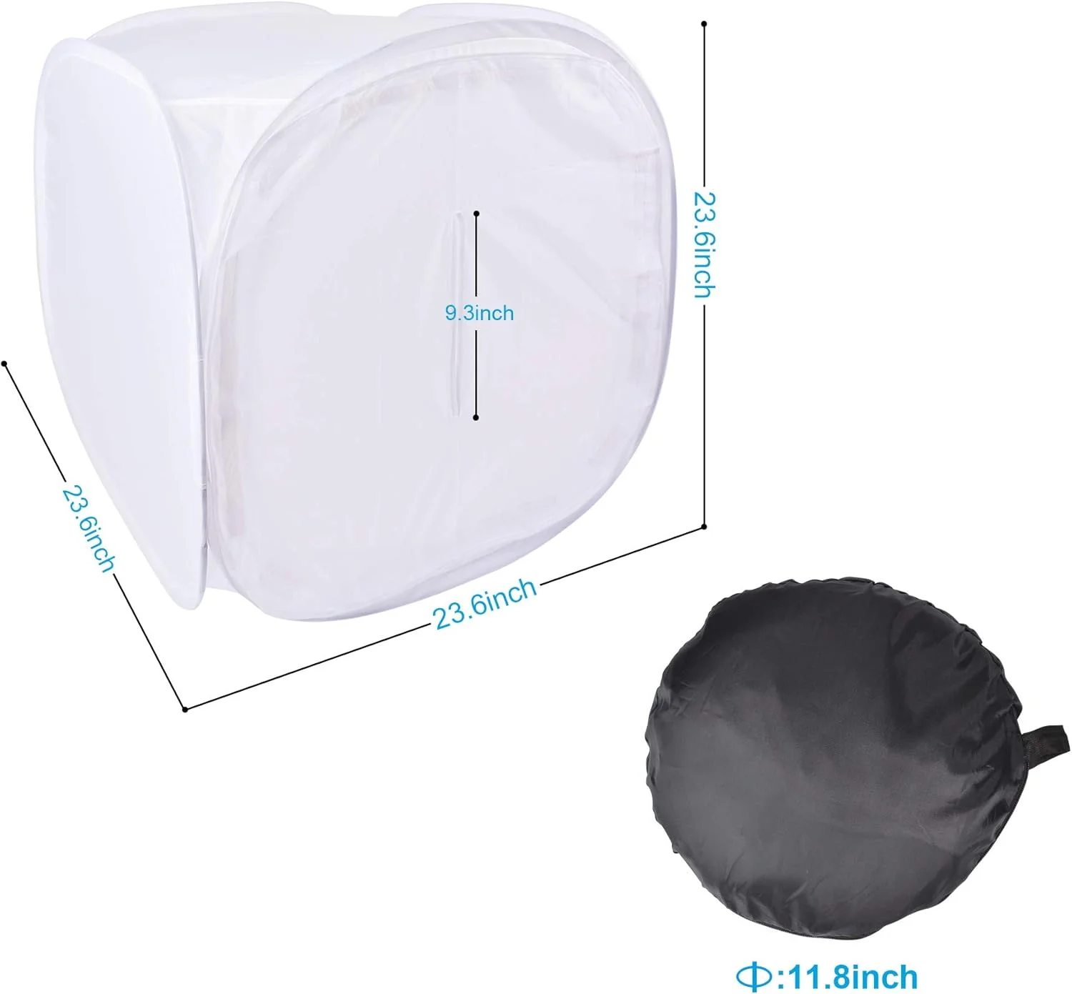 چادر نور جعبه نور استودیویی قابل حمل Ruittos Bestshoot 24 اینچی با 4 پس زمینه رنگی (قرمز، آبی تیره، مشکی، سفید) برای عکاسی در فضای داخلی و خارجی