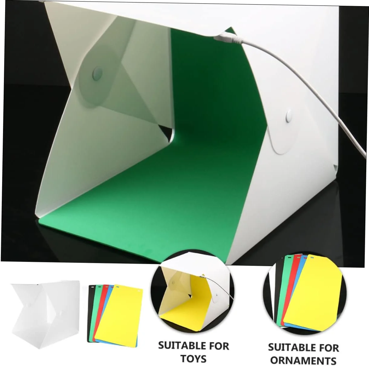 چادر استودیویی عکسبرداری کوچک یاردن فان با 6 رنگ پس زمینه قابل حمل و جعبه چراغ های ال ای دی 30 سانتی متری تاشو برای عکاسی