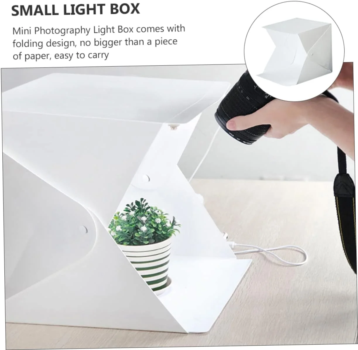 جعبه نور عکاسی استودیویی یاردن‌فان، جعبه نور فشرده عکس، چادر نور قابل حمل دو رنگ برای تصاویر محصول فروشگاه آنلاین با منبع تغذیه