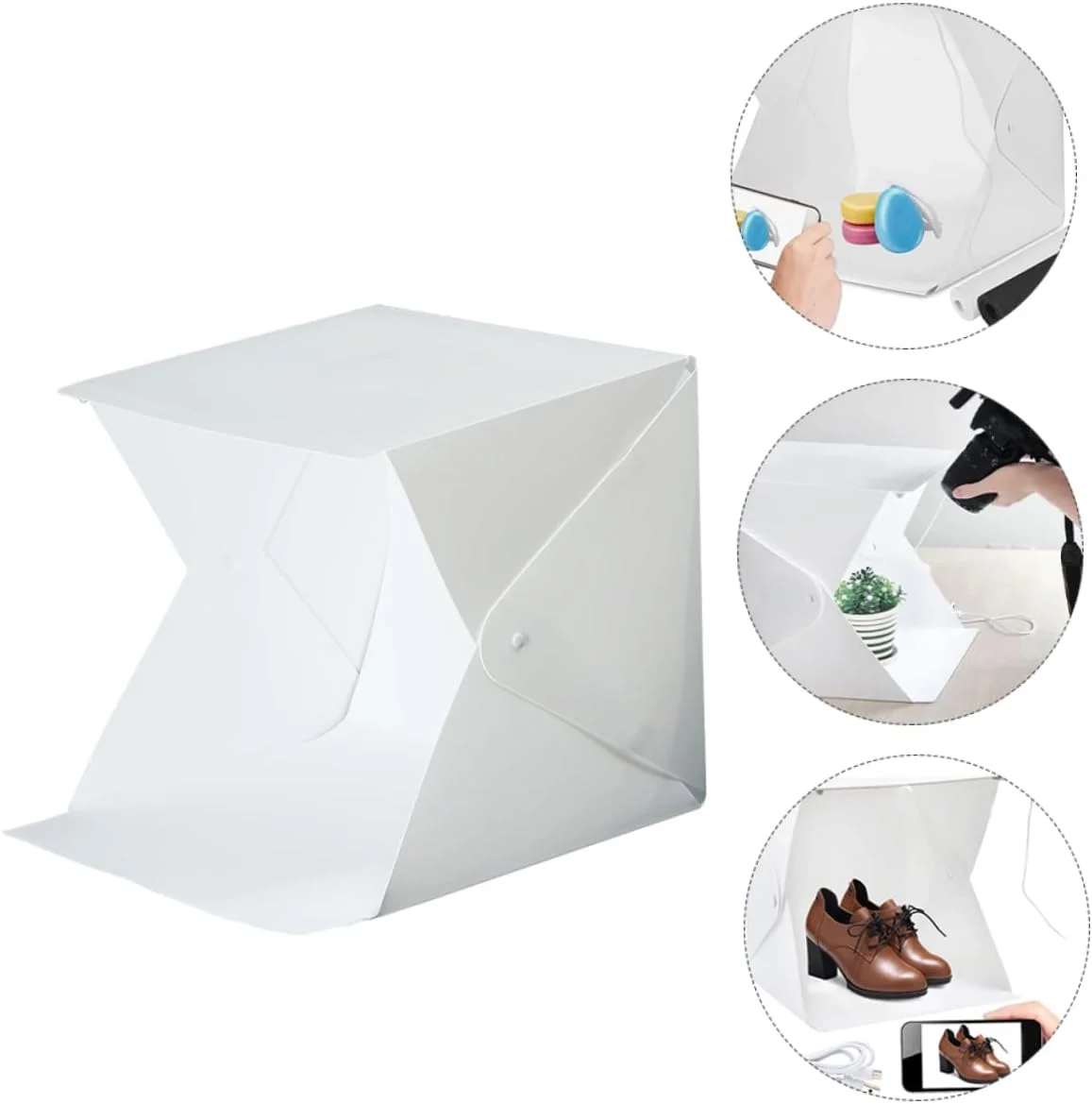 جعبه نور عکاسی استودیویی یاردن‌فان، جعبه نور فشرده عکس، چادر نور قابل حمل دو رنگ برای تصاویر محصول فروشگاه آنلاین با منبع تغذیه