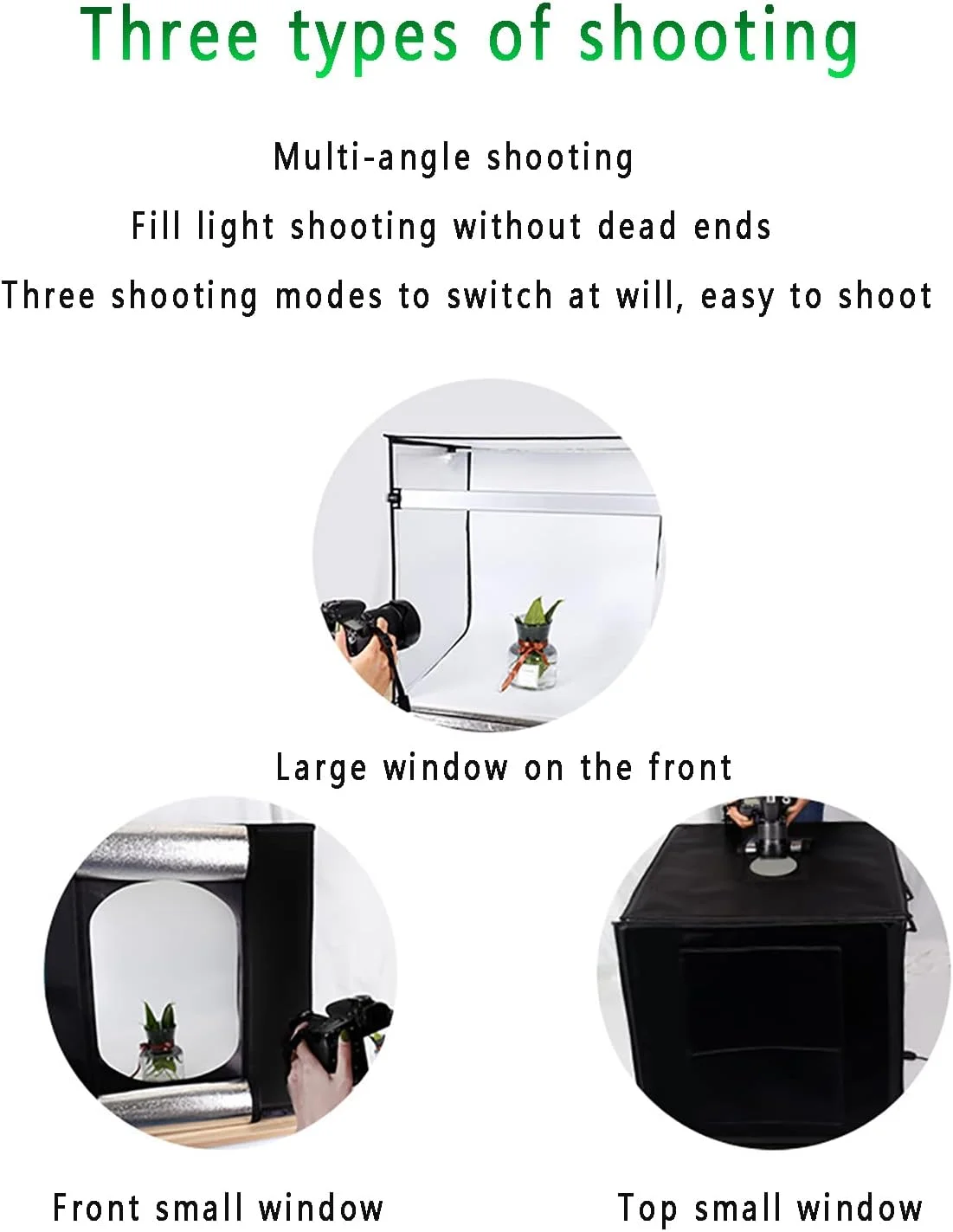 جعبه نور قابل حمل برای عکاسی، 80 سانتی‌متری LED با قابلیت تنظیم نور دو رنگ، کیت چادر عکاسی تاشو حرفه‌ای با پس‌زمینه 6 رنگ، مناسب برای عکاسی از لوازم جانبی، لوازم آرایشی، ساعت