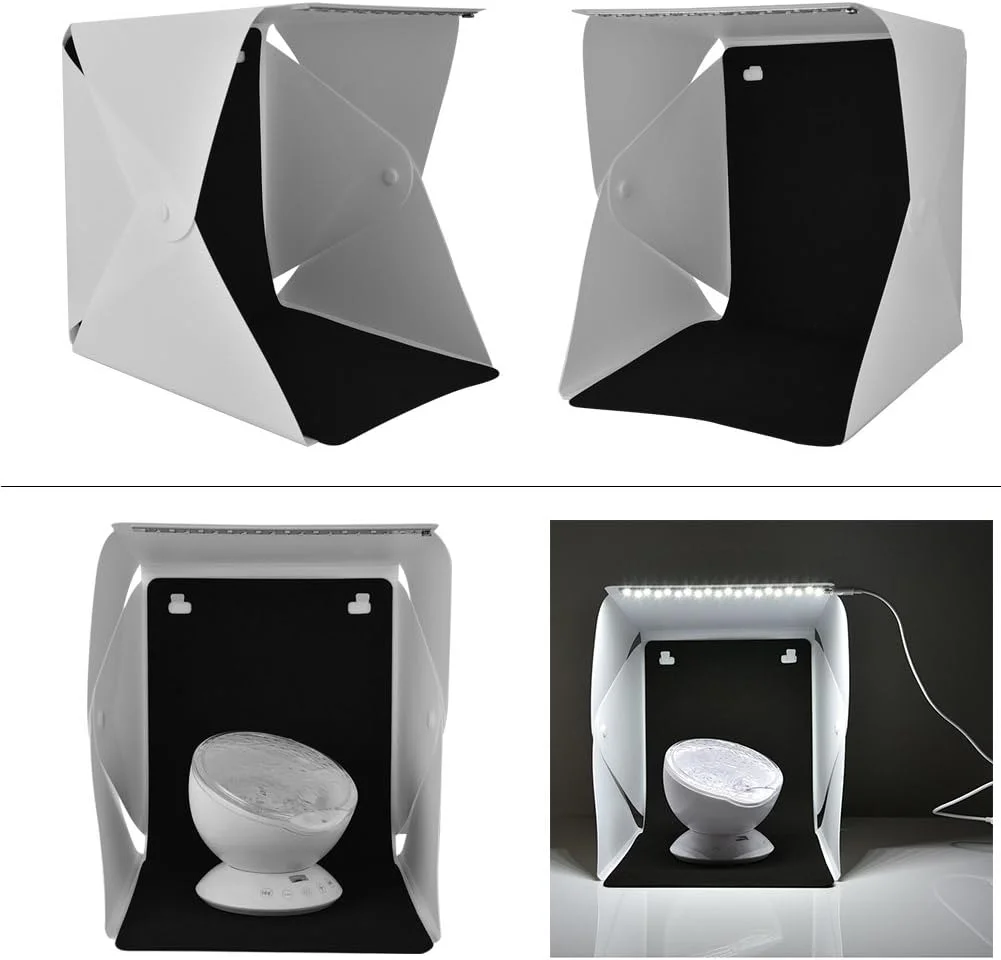 کیت چادر نور استودیویی عکس قابل حمل، جعبه نور عکاسی کوچک تاشو با 4 پس زمینه رنگی، ایده آل برای عکس محصولات کوچک