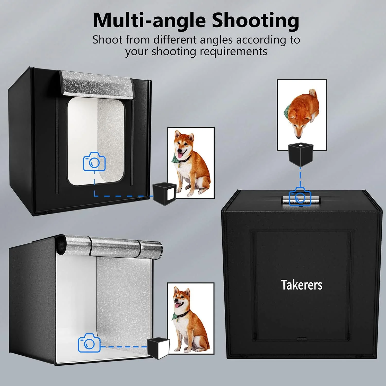 جعبه نور استودیو عکاسی Takerer: جعبه نور بزرگ 81 در 81 سانتی‌متری Takerer با 210 LED برای محصول با 3 پنل نور با کم نور شدن پیوسته، پس زمینه عکس حرفه ای، چادر عکاسی با 5