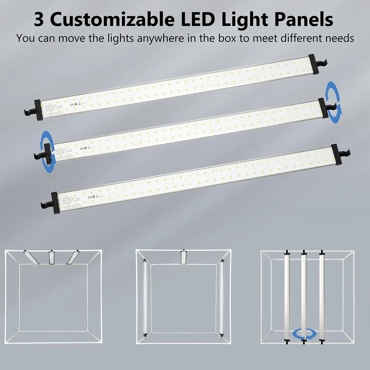 جعبه نور استودیو عکاسی Takerer: جعبه نور بزرگ 81 در 81 سانتی‌متری Takerer با 210 LED برای محصول با 3 پنل نور با کم نور شدن پیوسته، پس زمینه عکس حرفه ای، چادر عکاسی با 5