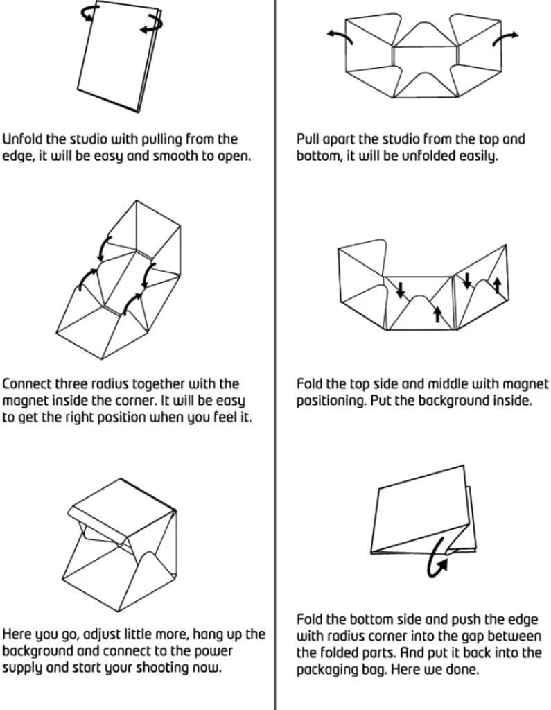 جعبه نور قابل حمل کوچک استودیویی سیگا برای عکاسی محصول با پس زمینه (23 سانتی متر) جعبه نور قابل حمل کوچک استودیویی سیگا برای عکاسی محصول با پس زمینه (23 سانتی متر)