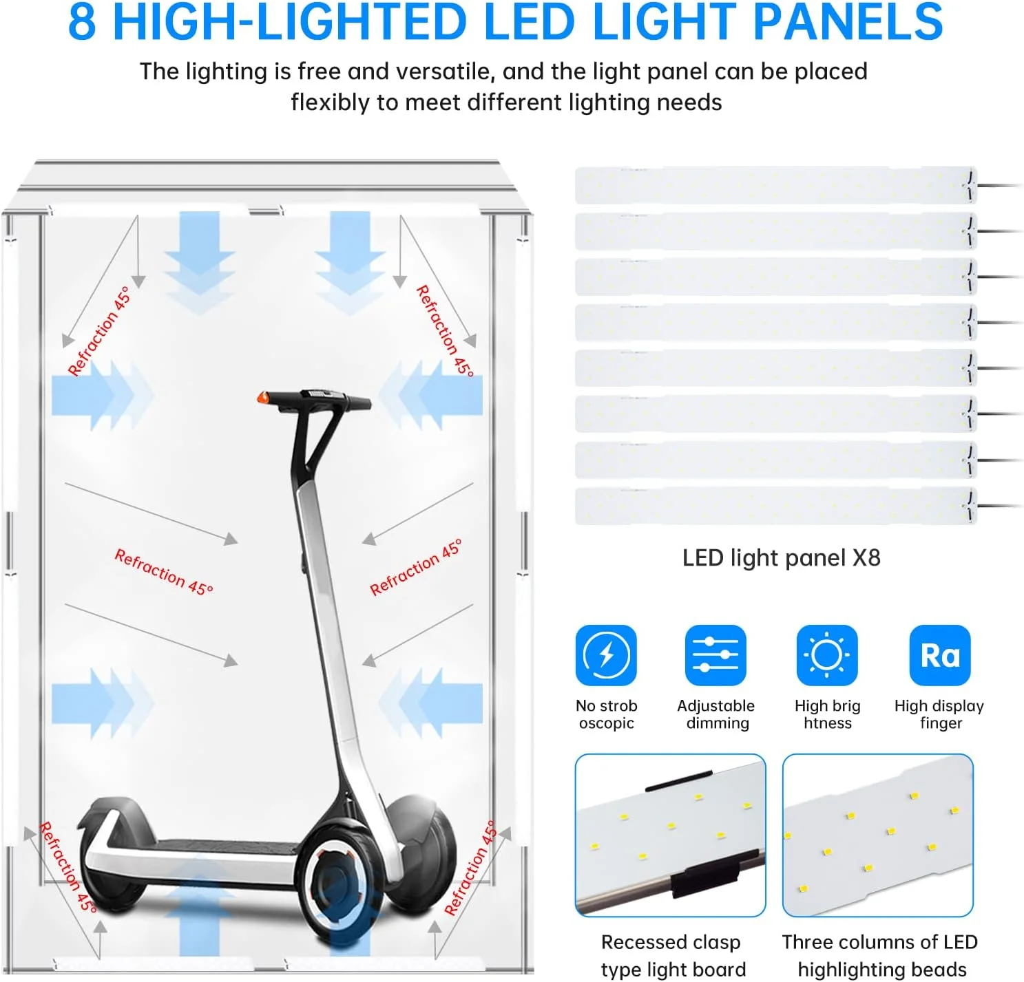 جعبه نور عکاسی استودیویی 2 متری با روشنایی قابل تنظیم جعبه نور عکاسی استودیویی 2 متری با روشنایی قابل تنظیم
