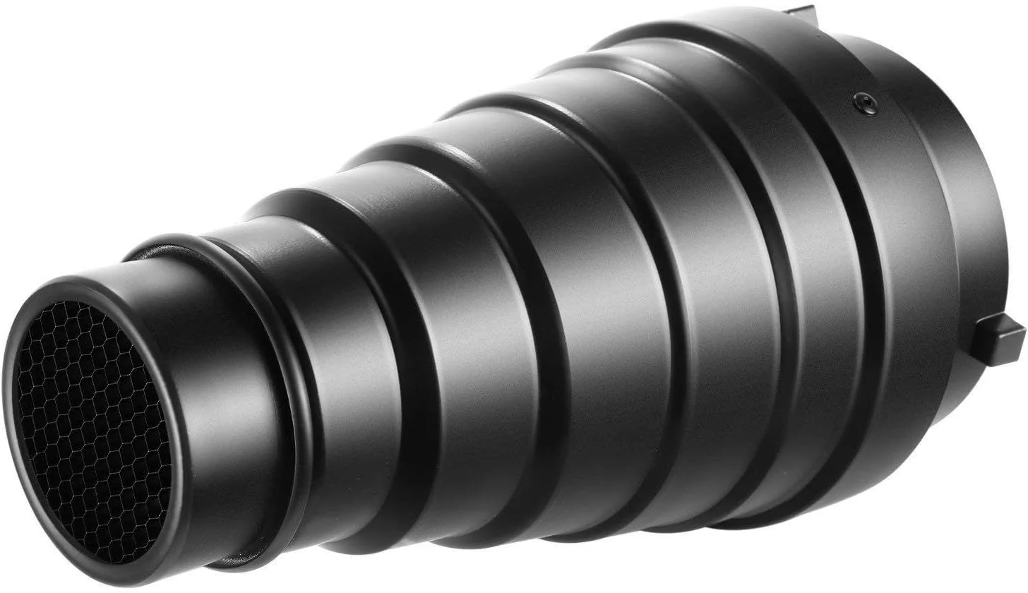 مخروطی بزرگ آلیاژ آلومینیوم با شبکه لانه زنبوری برای نور فلاش استودیویی مانت بوئنز