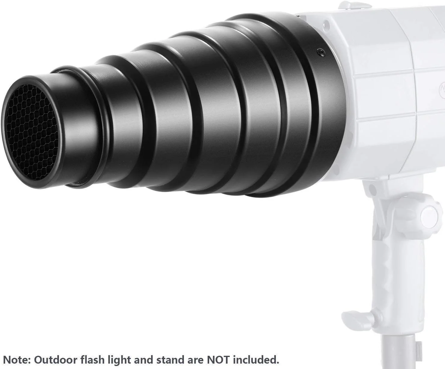 مخروطی بزرگ آلیاژ آلومینیوم با شبکه لانه زنبوری برای نور فلاش استودیویی مانت بوئنز