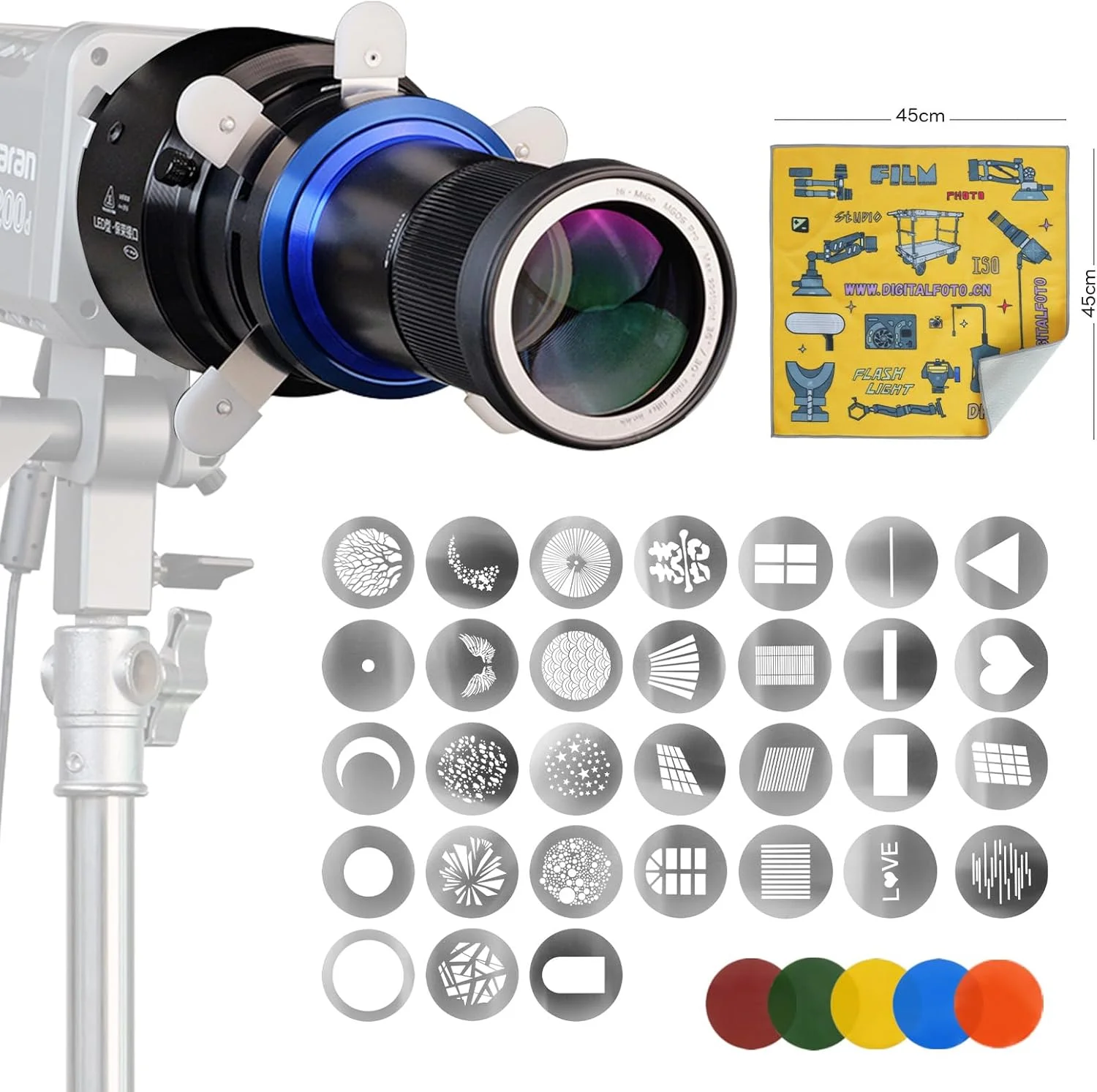 مخروطی دهانه بوئنز، لوازم جانبی نورپردازی استودیویی عکاسی سازگار با Aputure Amaran 100X,150c,600x Pro,AD400, Godox SL60, Neewer LED و غیره