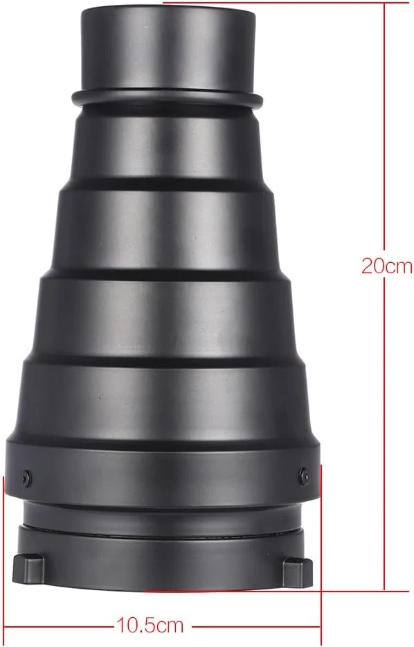 مخروطی فلزی Fawoonu به همراه شبکه لانه زنبوری و کیت فیلتر رنگی 5 عددی برای فلاش استودیویی Bowens Mount Monolight Photography