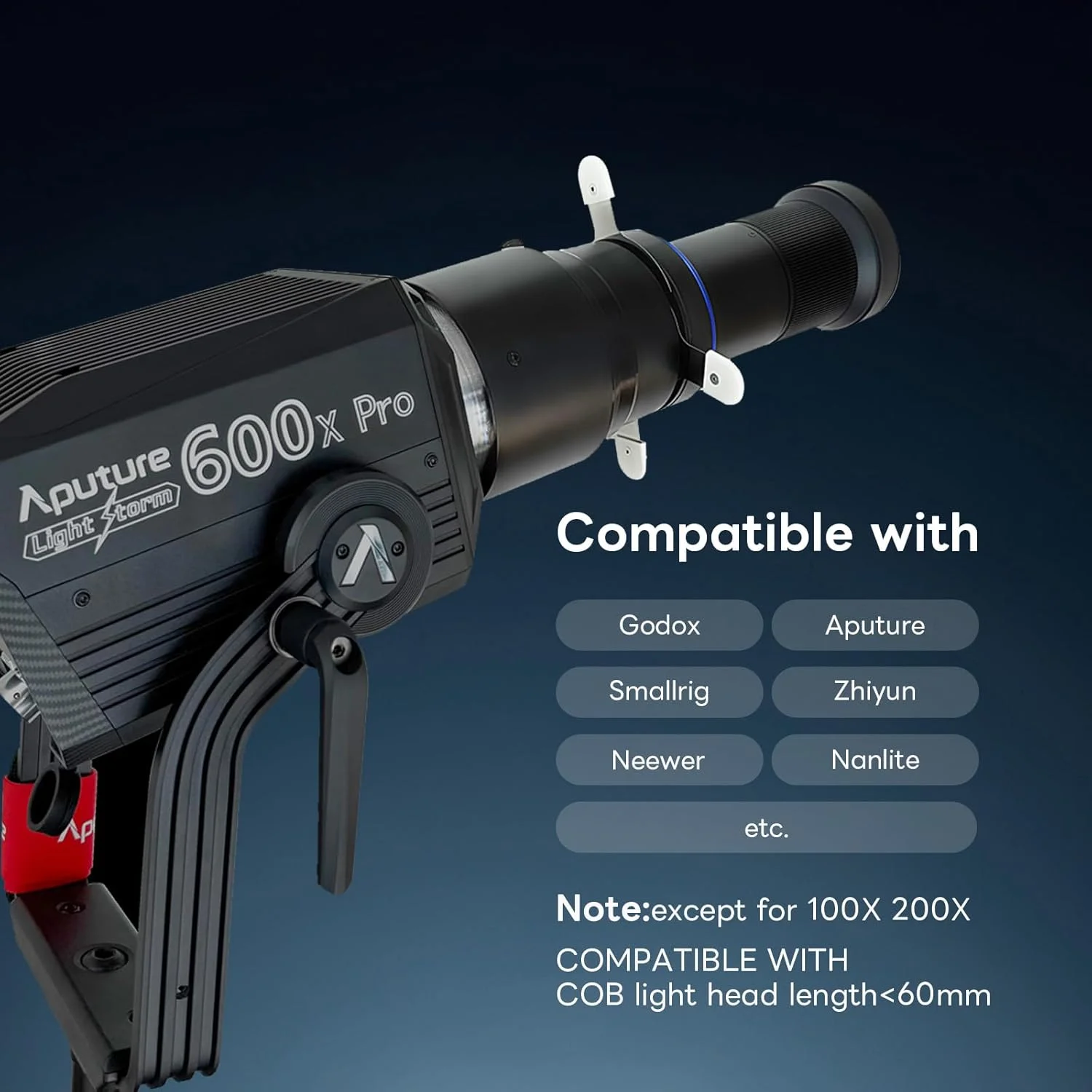 مخروطی دهانه بوئنز، لوازم جانبی نورپردازی استودیویی عکاسی سازگار با Aputure Amaran 100X,150c,600x Pro,AD400, Godox SL60, Neewer LED و غیره