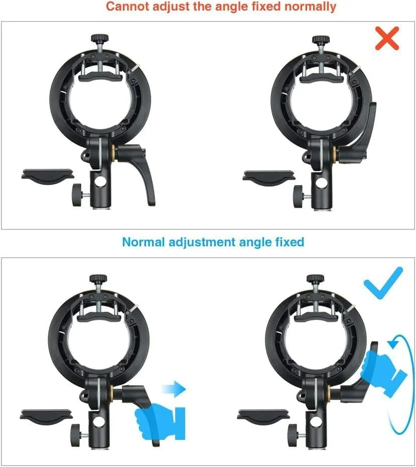 نگهدارنده براکت نوع S مانت بوئنز گودکس S2 برای فلاش های گودکس V1 V1-S V1-C V1-N V1-F V1-O AD200Pro AD200 AD300 PRO AD400Pro V860II TT350 Series، مانت اسنوت سافت باکس لانه زنبوری