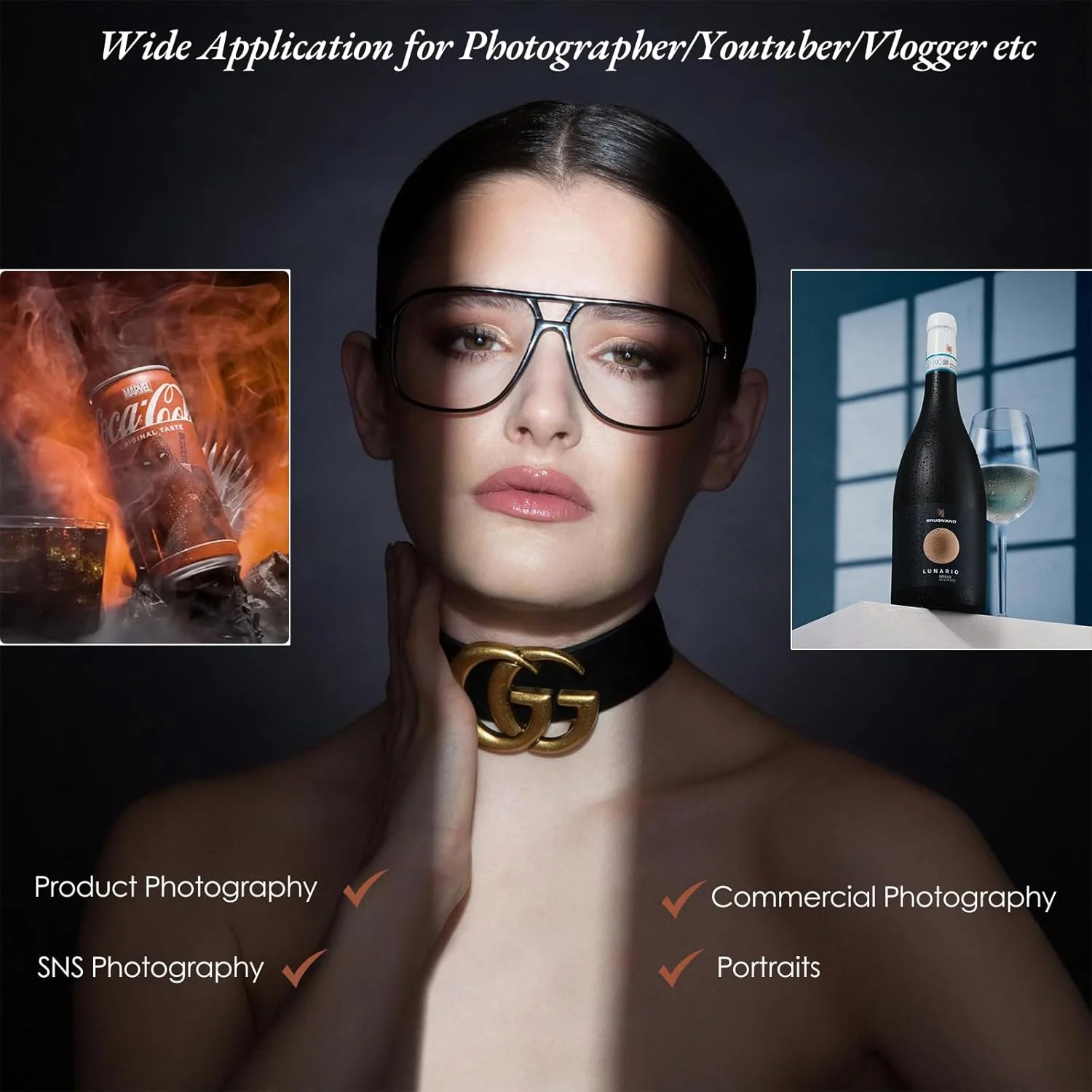 اسنوت اپتیکال مانت بوونز برای Amaran 150c، کیت گوبوهای اسنوت مخروطی نورافکن برای پرتره های تک نوری، سازگار با Aputure Amaran 100X/D 200D/X، 150/300c، 600x Pro، Godox SL60، دارای 5 فیلتر رنگی، 31 گوبو