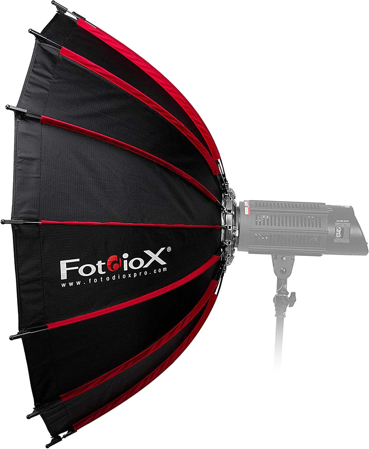 دیش بیوتی و سافت باکس تاشو 100 سانتی متری Fotodiox EZ-Pro DLX با مانت بوئنز و گرید - فضای داخلی و صفحه بازتابنده نقره ای با دیفیوزر دوبل