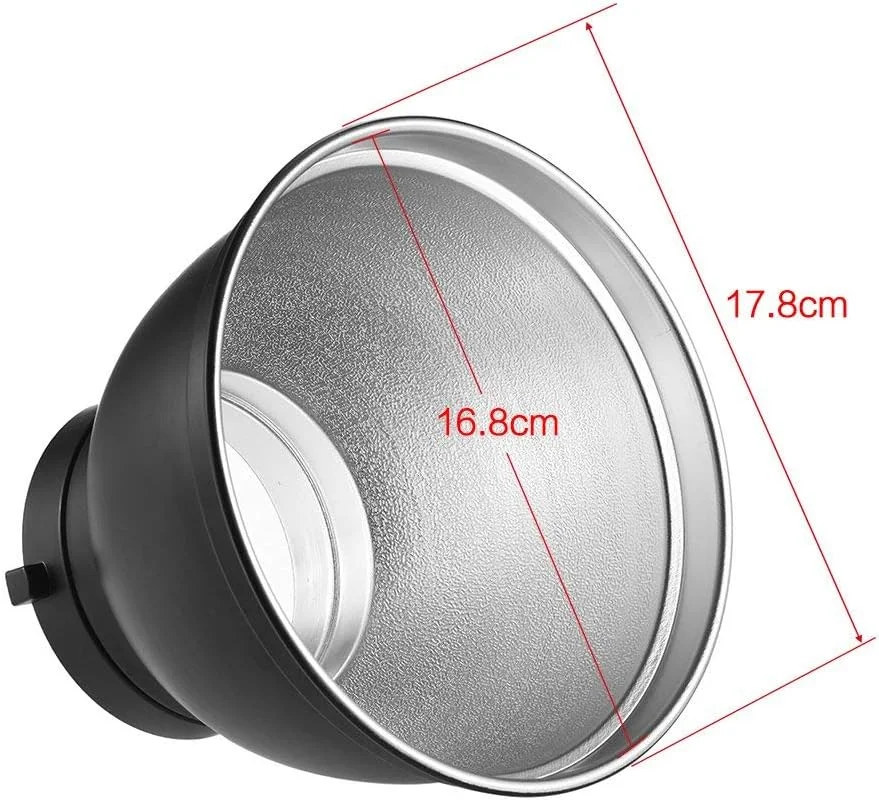 دیفیوزر رفلکتور فلاش مانت بوونز استاندارد 7 اینچی eWINNER به همراه گرید لانه زنبوری برای فلاش های استودیویی بوونز گودوکس YONGNUO، نور فلاش اسپیدلایت، عکاسی تبلیغاتی و عروسی (20 درجه)