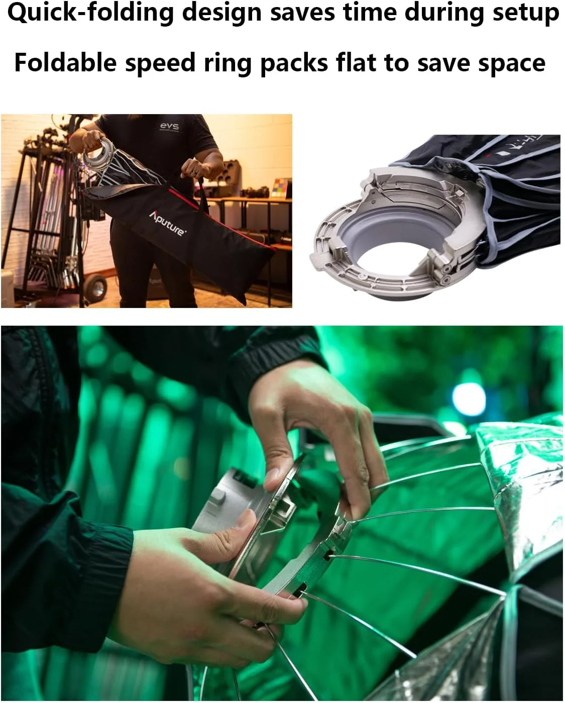 نرم باکس مینی دایره ای مانت بوئنز Aputure Light Dome Mini III -Φ58*32.7cm: نصب سریع با طراحی تاشو، سازگاری با Aputure، Amaran و سایر نورهای مداوم بوئنز نرم باکس مینی دایره ای مانت بوئنز Aputure Light Dome Mini III -Φ58*32.7cm: نصب سریع با طراحی تاشو، سازگاری با Aputure، Amaran و سایر نورهای مداوم بوئنز