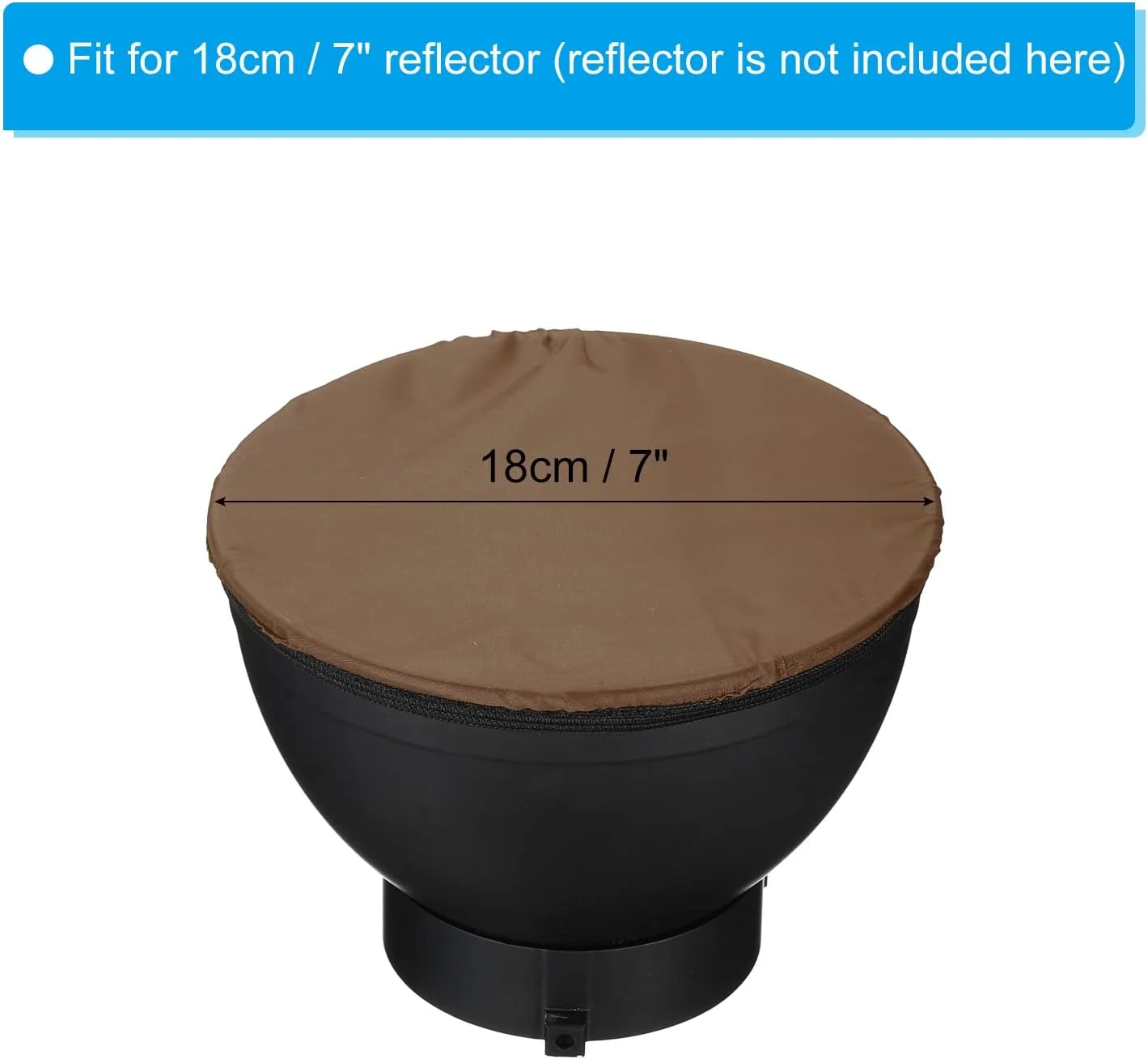 روکش دیفیوزر نرم لامپ 18 سانتی متری 7 اینچی، بسته 2 عددی دیفیوزر پارچه ای جوراب لامپ بازتابنده استروب برای استودیوی عکاسی دیش زیبایی فلاش، قهوه ای