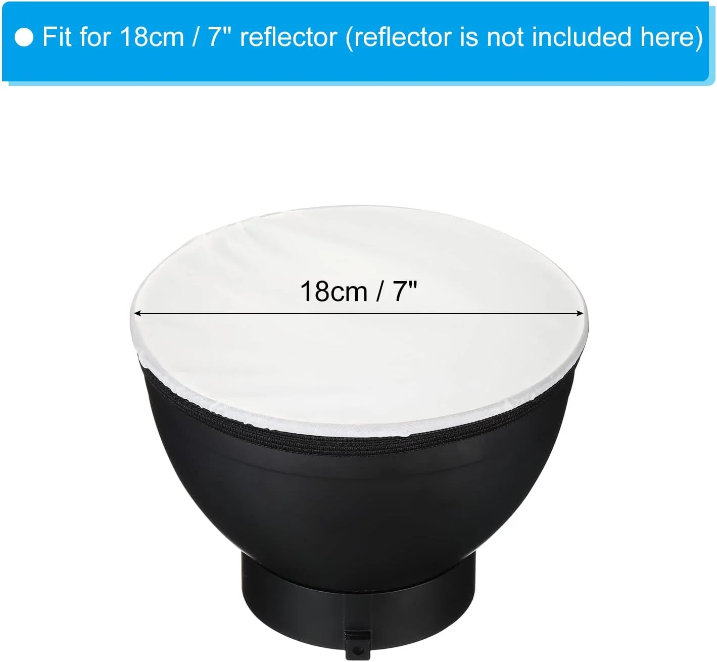 روکش دیفیوزر نرم لامپ 18 سانتی‌متری 7 اینچی، بسته 2 عددی دیفیوزر پارچه‌ای جوراب بازتابنده استروب برای فلاش، سافت باکس استودیوی عکاسی، سفید