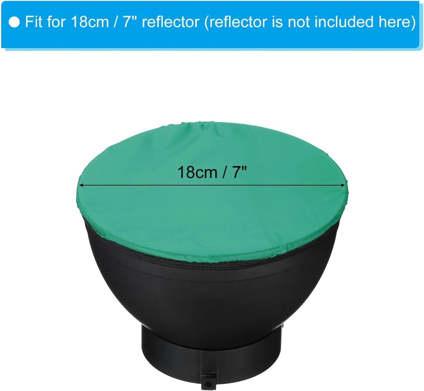 روکش دیفیوزر نرم لامپ 18 سانتی‌متری 7 اینچی، بسته 2 عددی دیفیوزر پارچه‌ای جوراب بازتابنده استروب لامپ برای فلاش استودیوی عکاسی، سبز