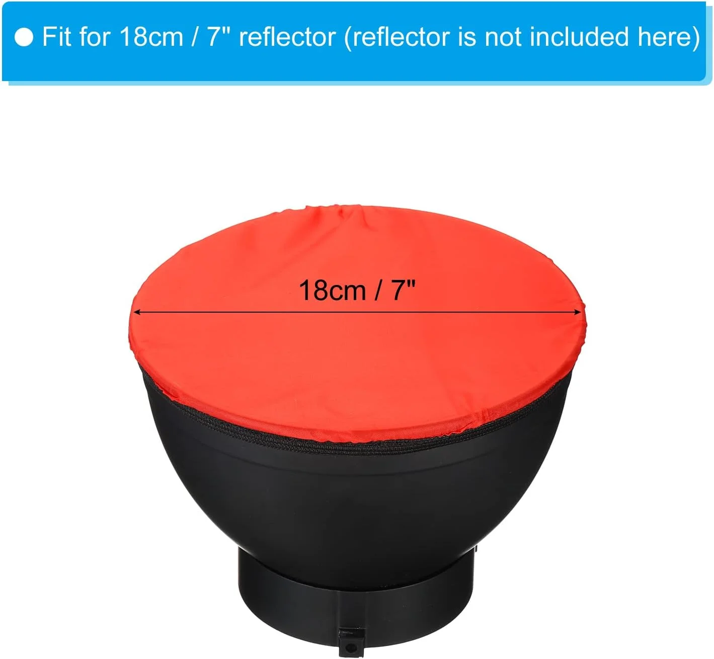 روکش دیفیوزر نرم لامپ 18 سانتی متری 7 اینچی، بسته 2 عددی دیفیوزر پارچه ای جوراب لامپ بازتابنده استروب برای استودیوی عکاسی دیش زیبایی فلاش لایت، قرمز