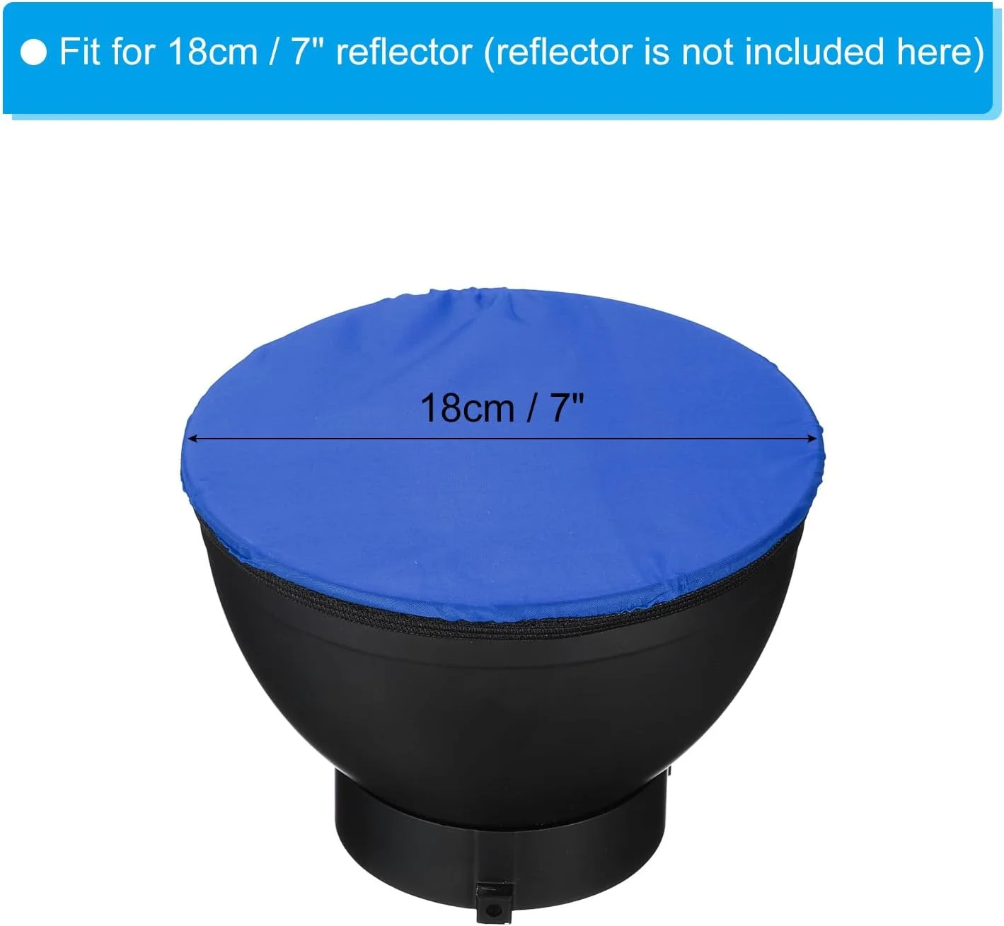 روکش دیفیوزر نرم لامپ 18 سانتی متری 7 اینچی، بسته 2 عددی دیفیوزر پارچه ای جوراب لامپ بازتابنده استروب برای استودیوی عکاسی دیش زیبایی فلاش لایت، آبی