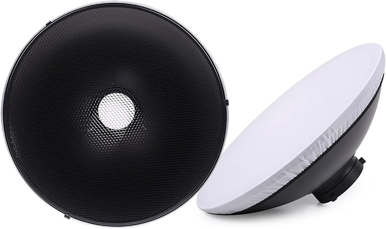 نورپردازی استودیویی موریلیان، دیفیوزر 70 سانتی متری، کاسه زیبایی، مانت بوئنز به همراه رفلکتور، لانه زنبوری و پارچه سافت