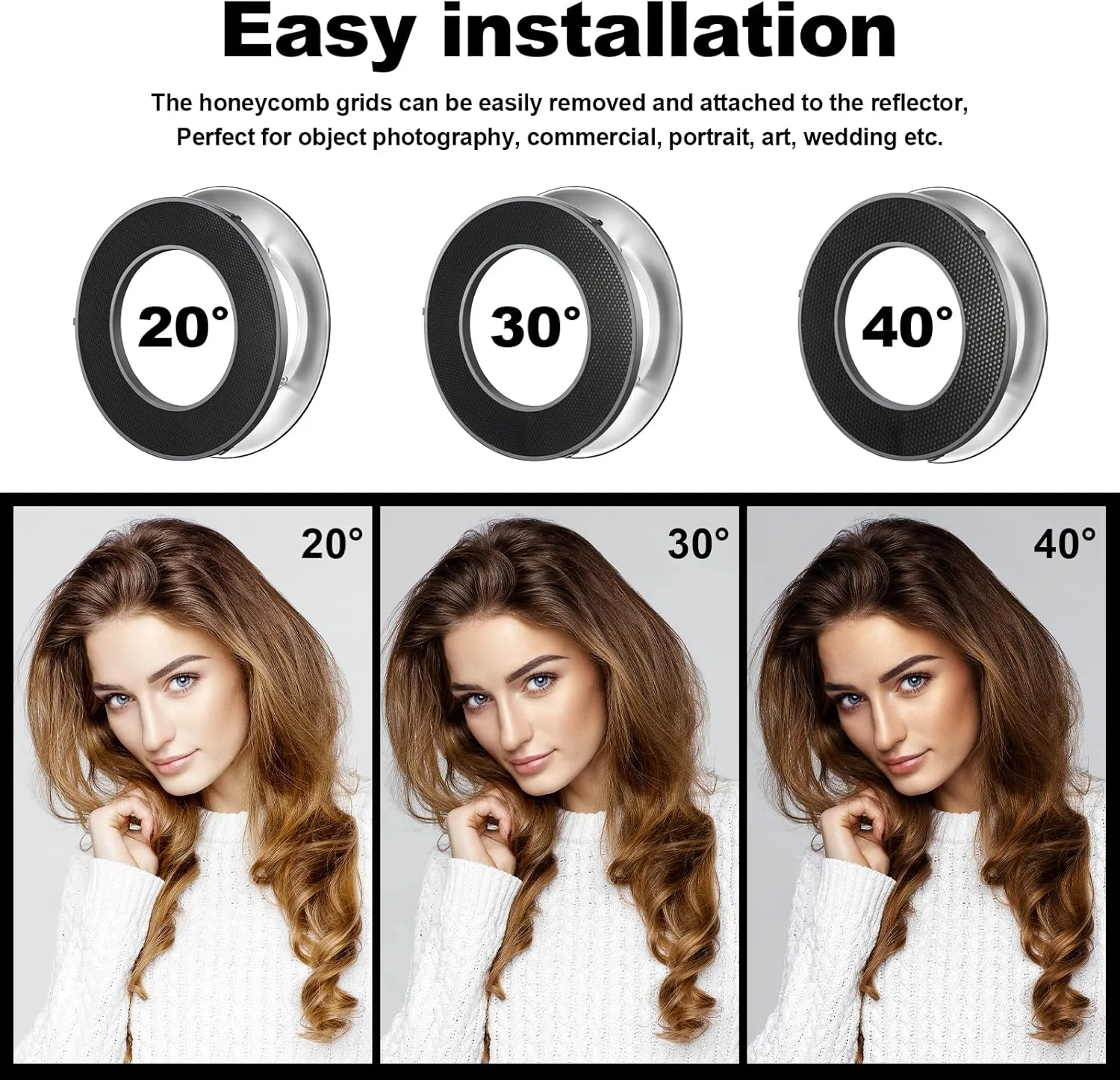 شانه لانه زنبوری عکاسی Godox R200-RHC30 برای رفلکتور کاسه زیبایی Godox RFT-25S شانه لانه زنبوری عکاسی Godox R200-RHC30 برای رفلکتور کاسه زیبایی Godox RFT-25S