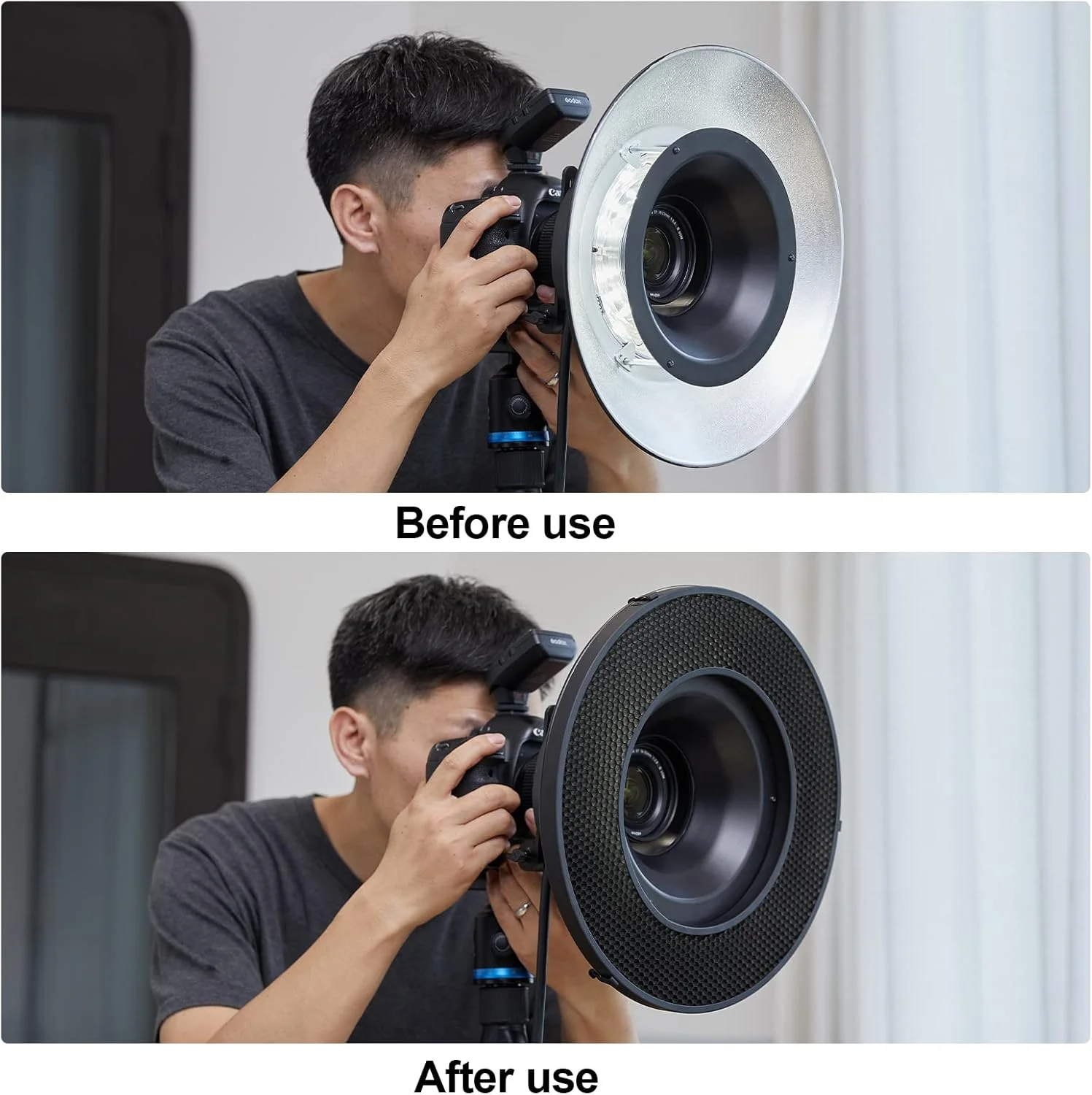 شانه لانه زنبوری عکاسی Godox R200-RHC30 برای رفلکتور کاسه زیبایی Godox RFT-25S شانه لانه زنبوری عکاسی Godox R200-RHC30 برای رفلکتور کاسه زیبایی Godox RFT-25S