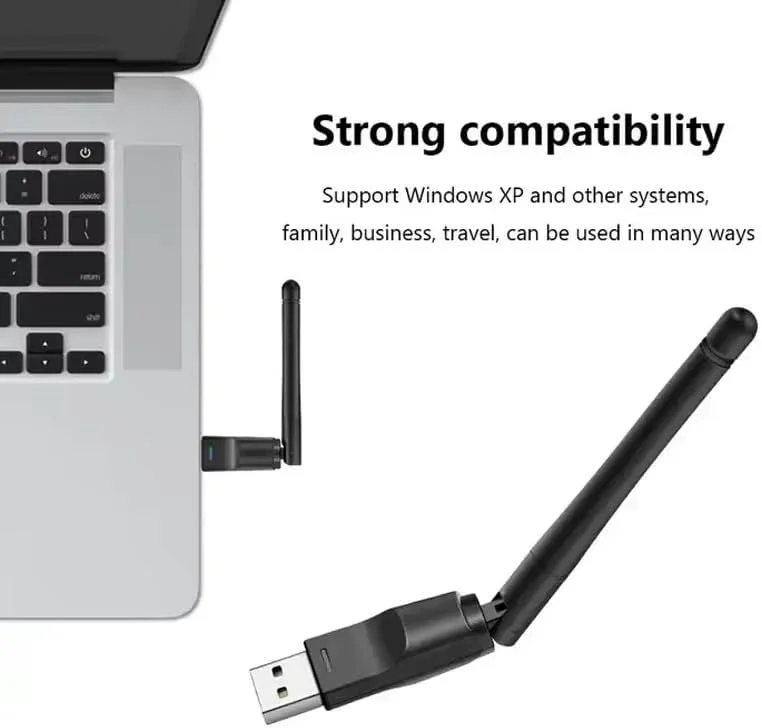 آداپتور وای فای USB 1300Mbps دو بانده 2.4G/5G با آنتن تقویت شده - اتصال آسان برای کامپیوتر، لپ تاپ، ویندوز و مک