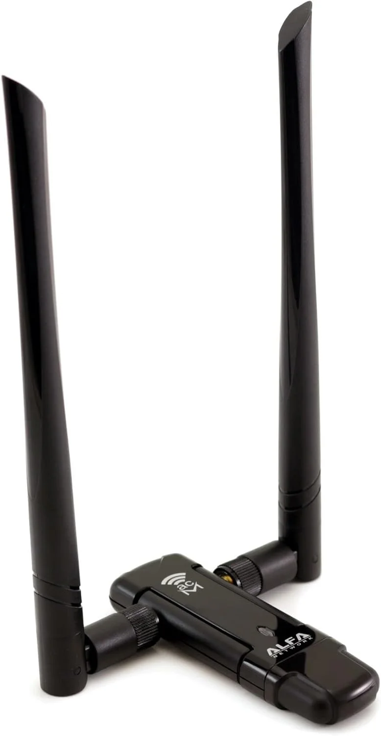 آداپتور وای فای USB 3.0 دو بانده AC1200 برد بلند ALFA Network با 2 آنتن خارجی 5dBi - 2.4GHz 300Mbps / 5Ghz 867Mbps - 802.11ac & A, B, G, N