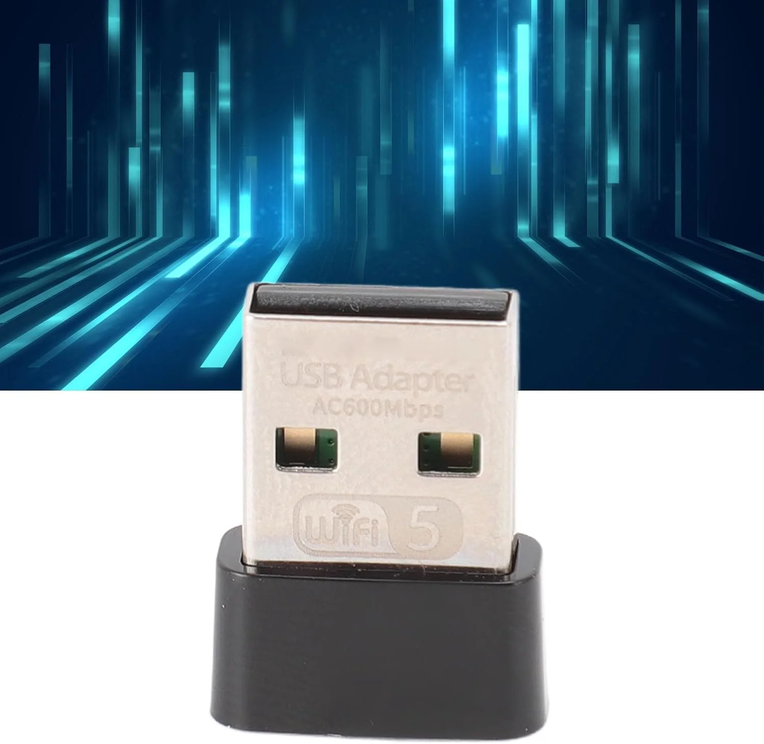 آداپتور وای فای USB نانو AC600 برای کامپیوتر، دو بانده 2.4G 5G، دانگل شبکه بی سیم MU-MIMO 600 مگابیت بر ثانیه، سازگار با 11 10 8 7، مناسب برای استریمینگ و بازی خانگی