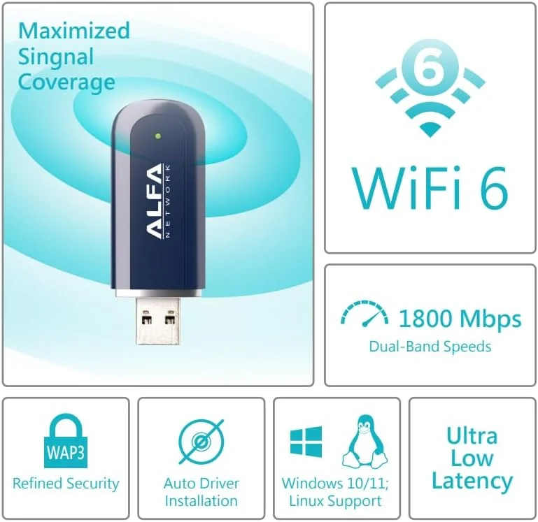 آداپتور USB آلفا نتورک مدل AWUS036AXER آداپتور USB آلفا نتورک مدل AWUS036AXER