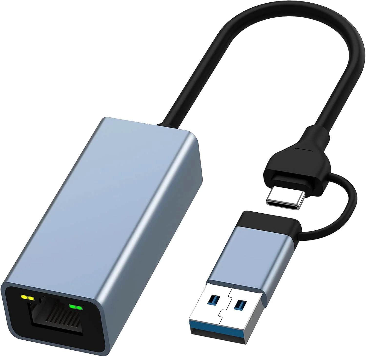 آداپتور USB به اترنت Azonee، آداپتور USB 3.0/USB C به RJ45 اترنت، آداپتور LAN 100 مگابیت بر ثانیه، آداپتور شبکه LAN Type C Thunderbolt 3 برای تبلت/موبایل/کامپیوتر/مک بوک/ویندوز/سرفیس پرو و غیره