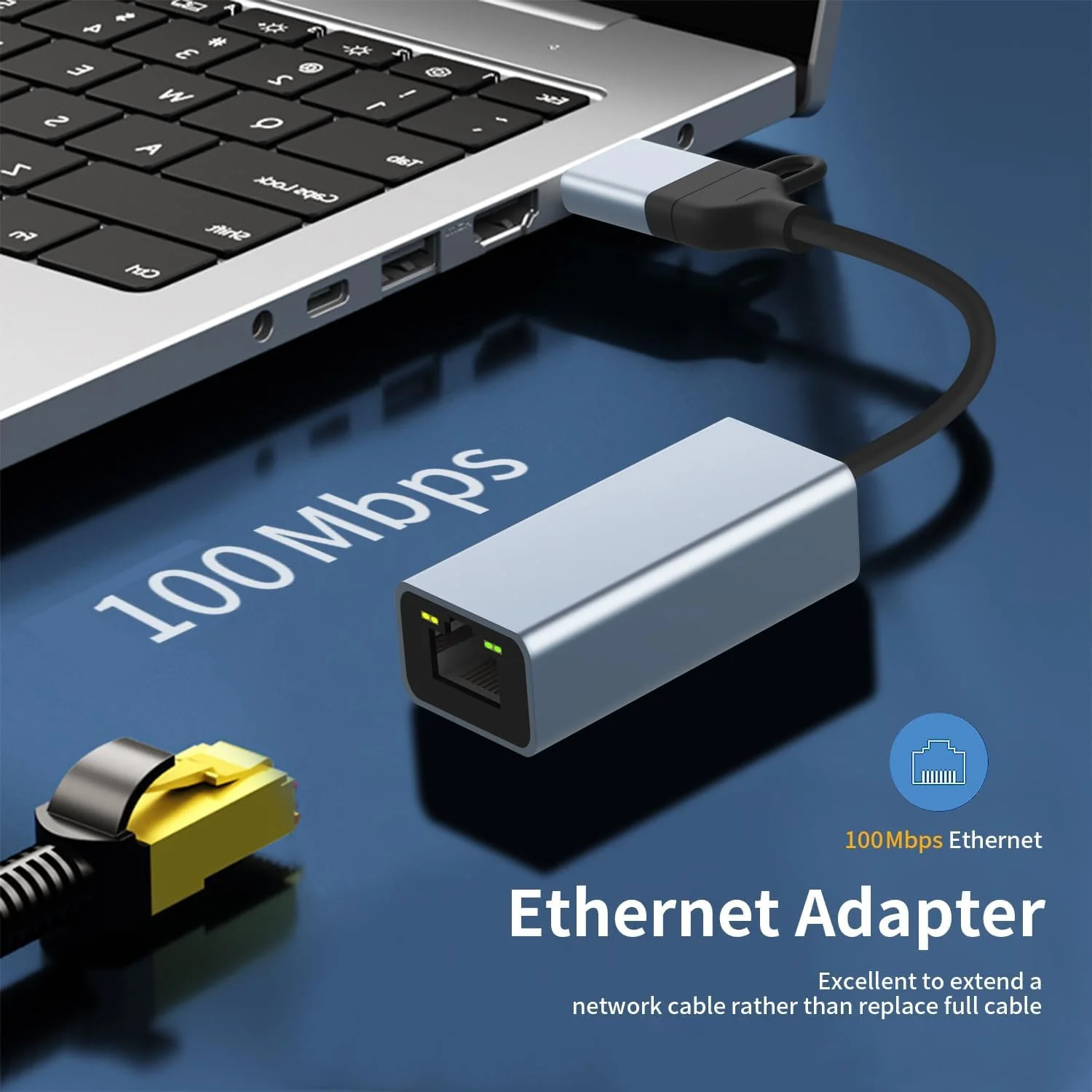 آداپتور USB به اترنت Azonee، آداپتور USB 3.0/USB C به RJ45 اترنت، آداپتور LAN 100 مگابیت بر ثانیه، آداپتور شبکه LAN Type C Thunderbolt 3 برای تبلت/موبایل/کامپیوتر/مک بوک/ویندوز/سرفیس پرو و غیره