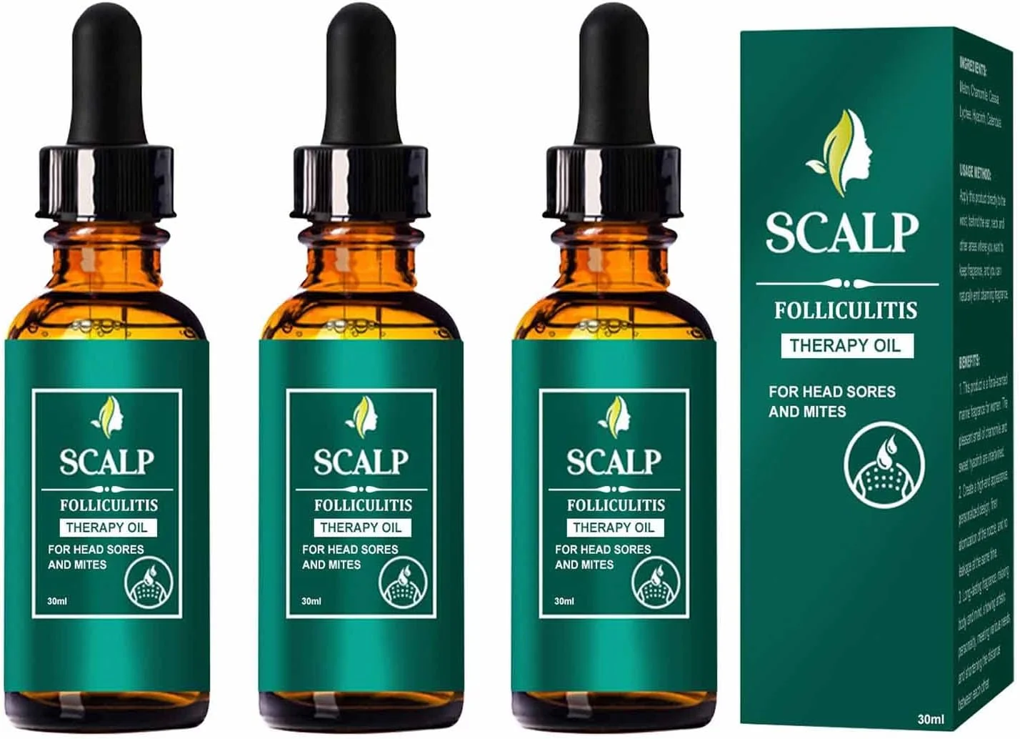 مجموعه ۳ عددی روغن تقویت کننده موی طبیعی - روغن درمان التهاب پوست سر، روغن زنجبیل مغذی Growthplus، سرم انرژی بخش پوست سر برای درمان نازک شدن مو، سرم ضد ریزش مو