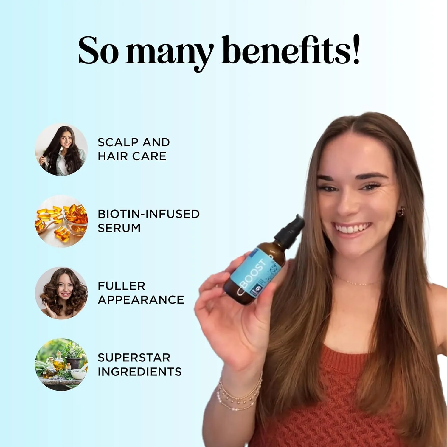 سرم پیشرفته رشد مو با بیوتین - سرم ضخیم کننده پوست سر و مو برای رشد مو با کمپلکس روغن مو نعناع فلفلی، کرچک سیاه و رزماری برای افزایش حجم - وگان و بدون تست حیوانی (59 میلی لیتر)