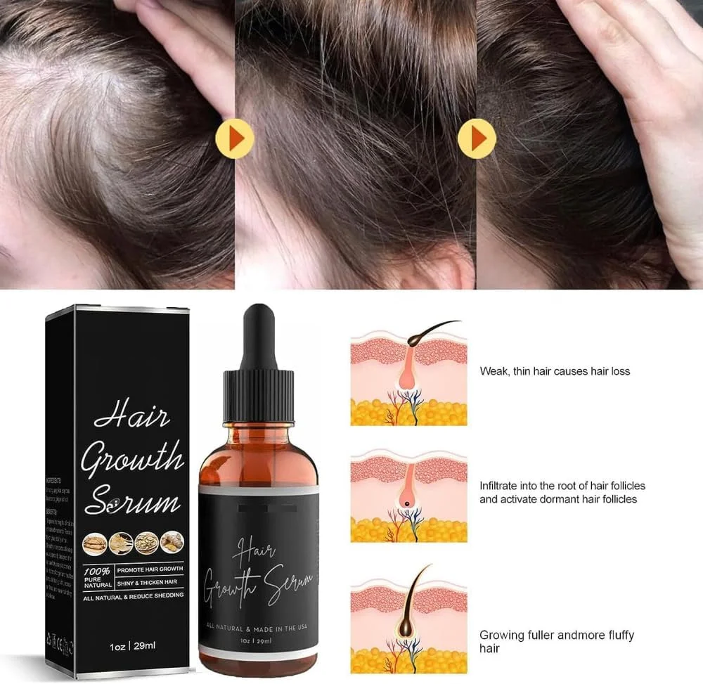 سرم رشد مو نور حاوی روغن زیتون آفریقایی، سرم مو نور لاو، ضد ریزش مو، تغذیه کننده موهای خشک و آسیب دیده، احیا کننده مو، رشد سریع و طبیعی مو، برای موهای ضخیم تر و سالم تر، روغن رشد مو (3 عدد)