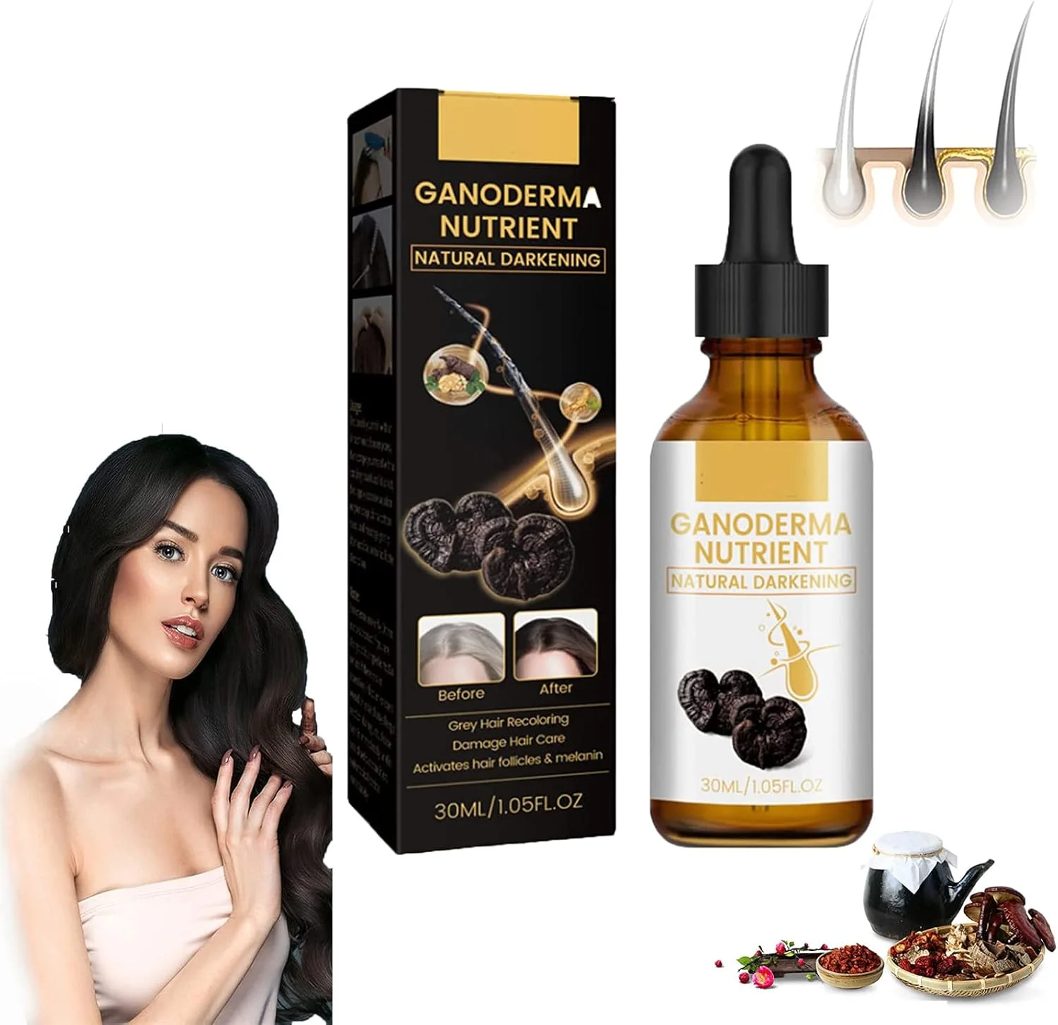 سرم موی ضد سفیدی مو دارکا، سرم موی دارکا پرو ضد سفیدی مو، دارکا ضد سفیدی مو، سرم تیره کننده طبیعی مغذی گانودرما، ضد ریزش مو و تقویت رشد مو برای انواع مو (1 عدد) سرم موی ضد سفیدی مو دارکا، سرم موی دارکا پرو ضد سفیدی مو، دارکا ضد سفیدی مو، سرم تیره کننده طبیعی مغذی گانودرما، ضد ریزش مو و تقویت رشد مو برای انواع مو (1 عدد)