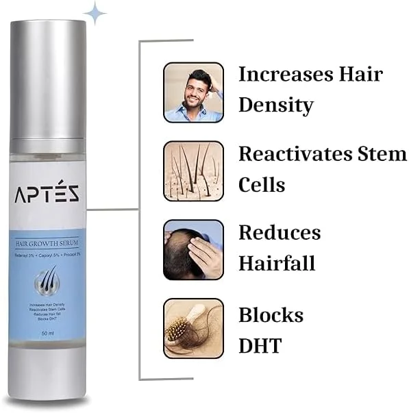 سرم رشد مو آپتز، 50 میلی لیتر، با رِدِنسِیل 3%، کاپیکسیل 5%، پروکاپیل 3%، برای افزایش تراکم و جلوگیری از ریزش مو | صاف کننده عمیق | موهای صاف و براق | جلوگیری از ریزش مو سرم رشد مو آپتز، 50 میلی لیتر، با رِدِنسِیل 3%، کاپیکسیل 5%، پروکاپیل 3%، برای افزایش تراکم و جلوگیری از ریزش مو | صاف کننده عمیق | موهای صاف و براق | جلوگیری از ریزش مو