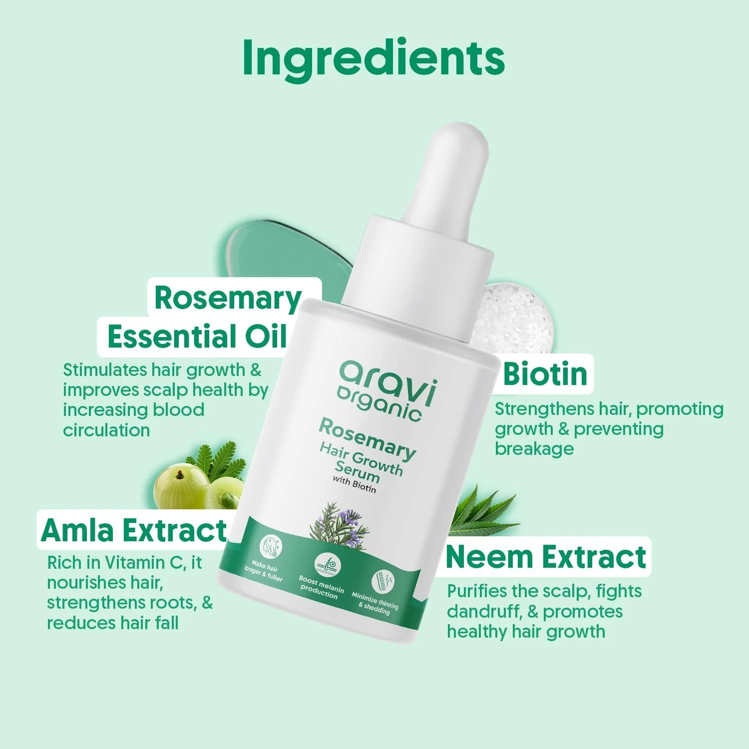 سرم تقویت کننده مو رزماری و بیوتین آراوی ارگانیک - برای رشد مو، تقویت مو و تغذیه پوست سر - 30 میلی لیتر سرم تقویت کننده مو رزماری و بیوتین آراوی ارگانیک - برای رشد مو، تقویت مو و تغذیه پوست سر - 30 میلی لیتر