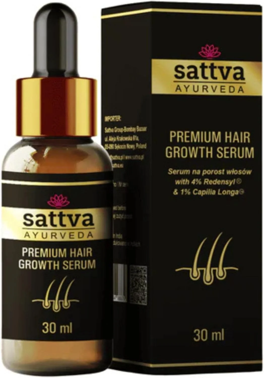 سرم تقویت کننده مو Sattva Ayurveda Premium، سرم رشد مو برای زنان و مردان، عوامل نوآورانه رشد مو، تسریع رشد مو و مقابله با ریزش مو با عصاره رزماری، Redensyl® سرم تقویت کننده مو Sattva Ayurveda Premium، سرم رشد مو برای زنان و مردان، عوامل نوآورانه رشد مو، تسریع رشد مو و مقابله با ریزش مو با عصاره رزماری، Redensyl®