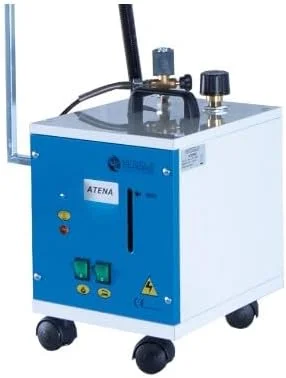 ژنراتور بخار قابل حمل Battistella Atena با چرخ، دیگ بخار 4.5 لیتری، مجهز به برس بخار گرم شونده و پد دار 350 واتی کامل ژنراتور بخار قابل حمل Battistella Atena با چرخ، دیگ بخار 4.5 لیتری، مجهز به برس بخار گرم شونده و پد دار 350 واتی کامل