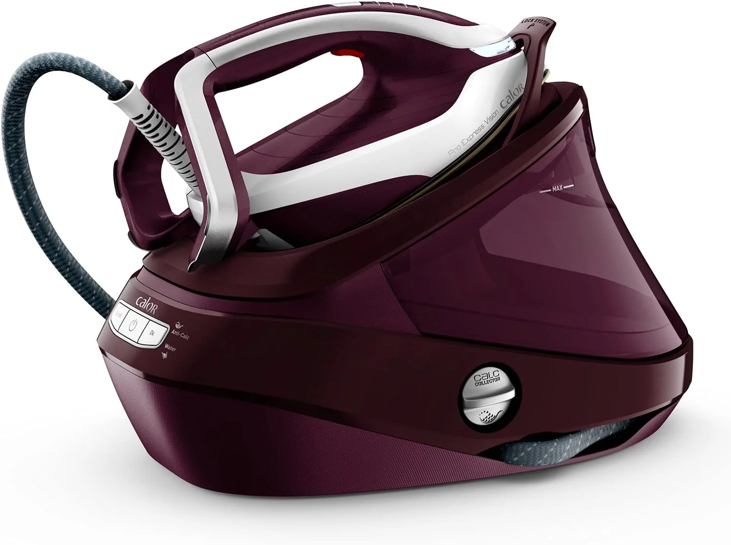 اتو بخار مخزن دار کالر Pro Express Vision، چراغ LED هوشمند روی اتو، فشار 8.3 بار، فوق العاده قدرتمند، خروجی بخار 180 گرم در دقیقه، بخار لحظه ای 680 گرم در دقیقه، ضد رسوب، ساخت