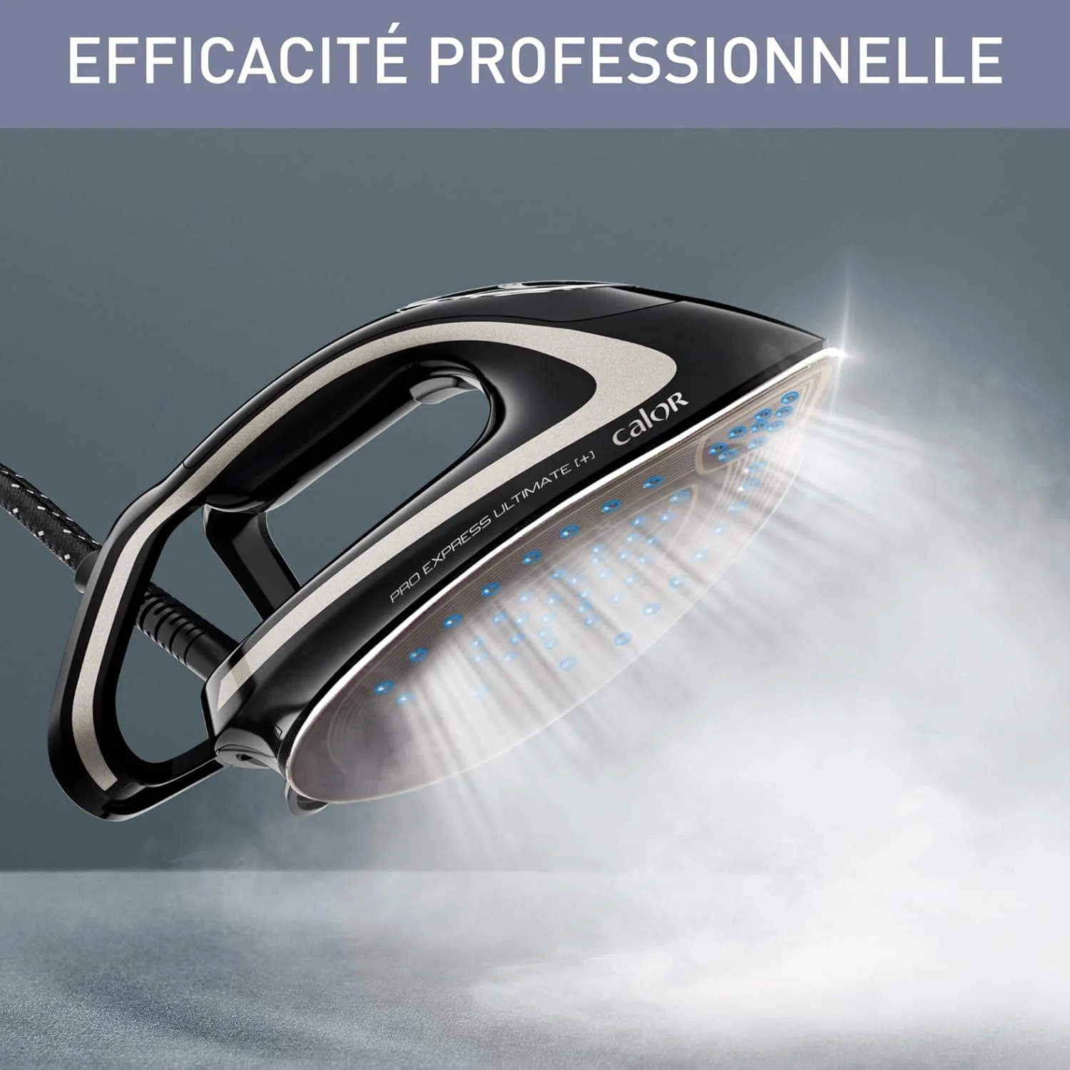 اتو بخار مخزن دار Pro Express Ultimate Care کالر GV9610CO/23B، فشار بالا، 8 بار، بخاردهی لحظه ای تا 600 گرم، با سیستم محافظت - مشکی و نقره ای