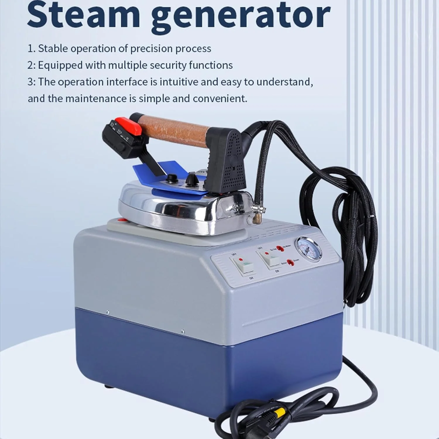 ژنراتور بخار صنعتی آهن، دیگ بخار برقی اتو، ایستگاه اتوکشی حرفه ای با فشارسنج و دیگ بخار اتو، گرمایش سریع برای خشکشویی ها، استودیو لباس پارچه ای، منزل